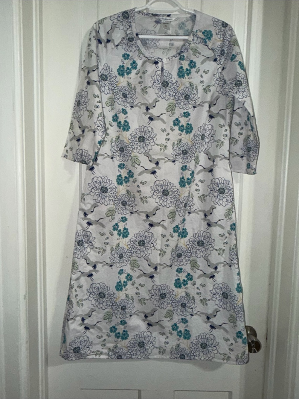 Women's size medium vintage cuddledown sleep gown sleep dress lounge 100% cotton